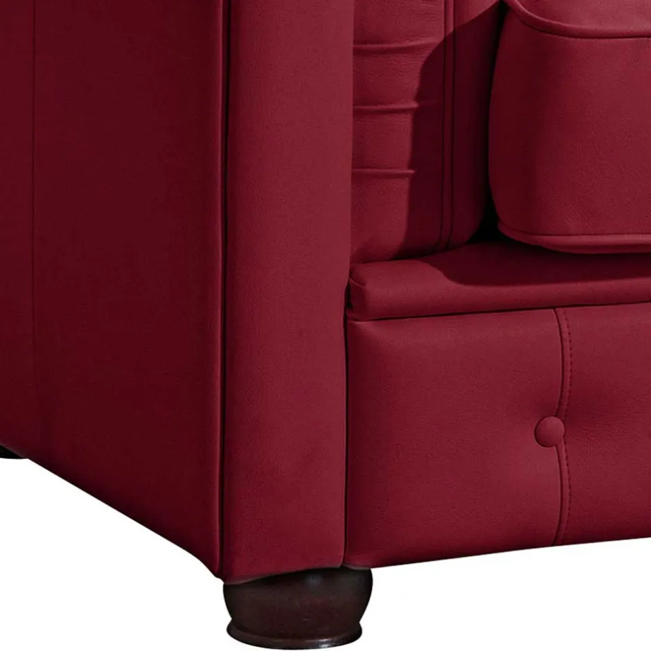 Wohnen Echtleder Sessel in Rot - Geoloro