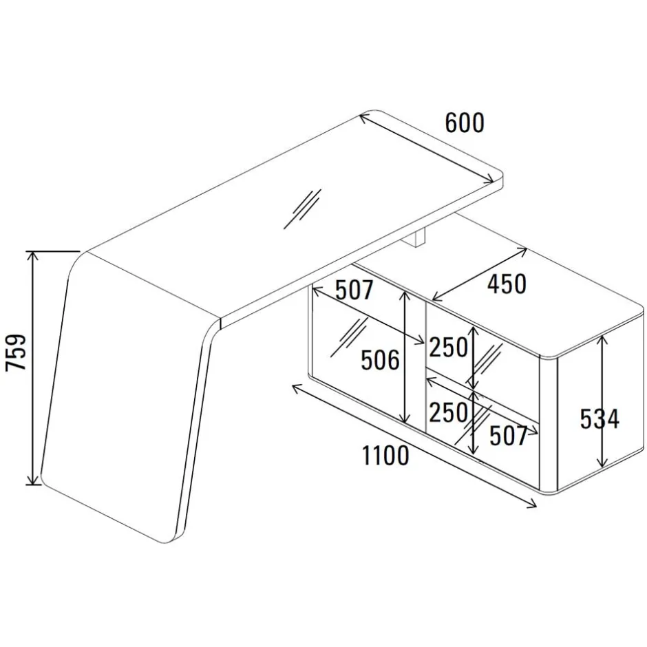 Eck PC Schreibtisch Cigemba in Schwarz^Wohnen Clearance