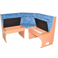 Wohnen Eckbank in Blau und Buche - Afrina