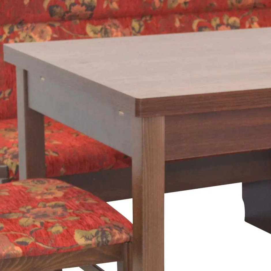 Eckbank Set in Nussbaum Braun mit Rot - Baltymore (vierteilig)^Wohnen Online