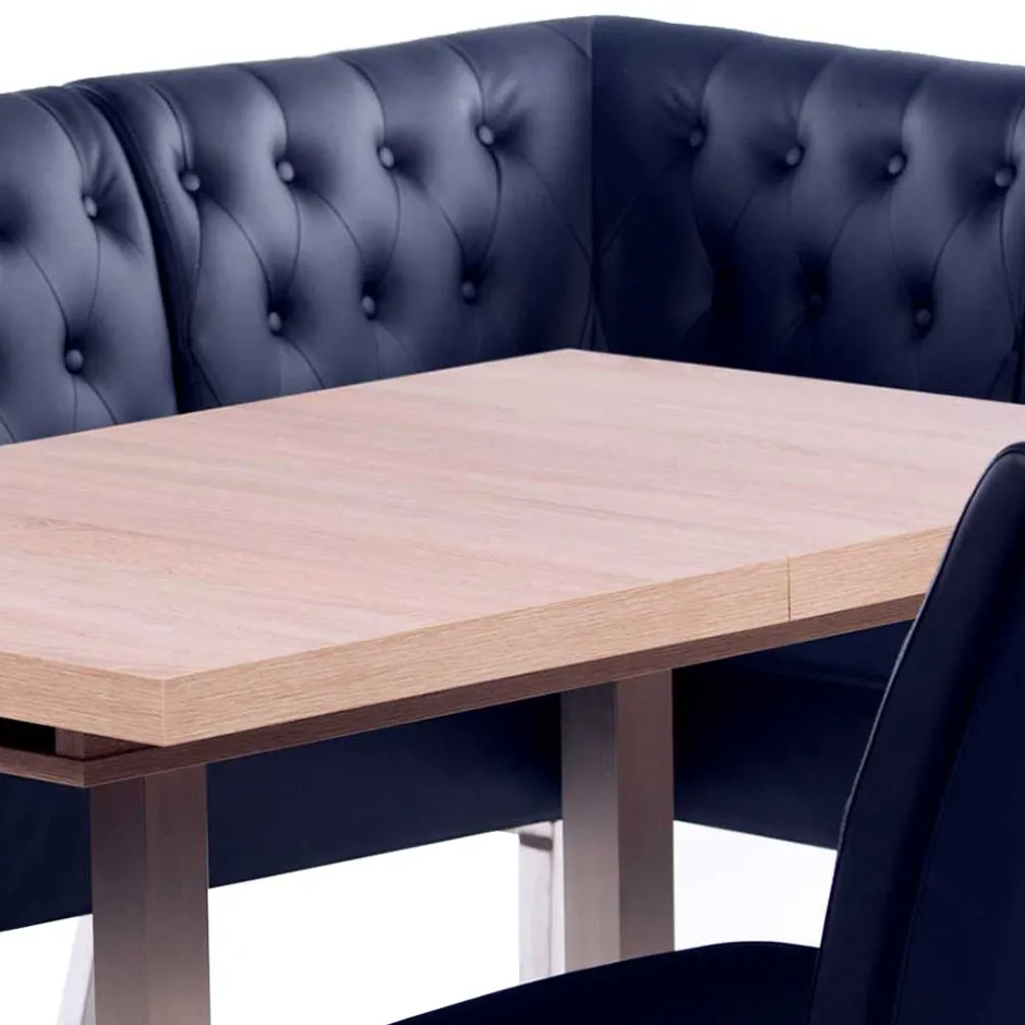 Wohnen Eckbankgruppe in Dunkelblau - Curedo (vierteilig)