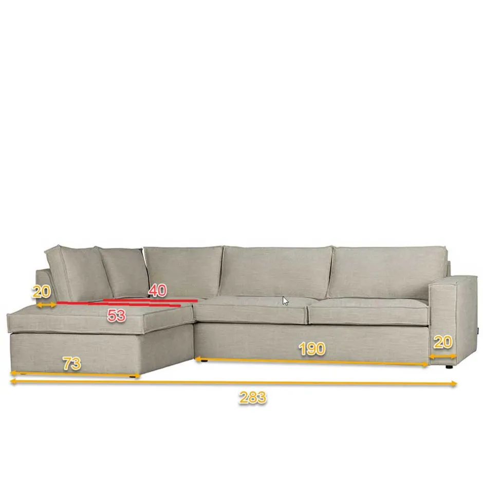 Wohnen Ecksofa in Hellbraun Webstoff - Malott