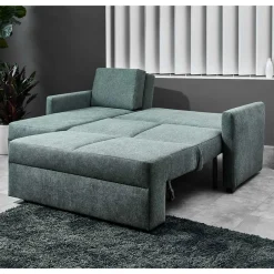 Wohnen Ecksofa zum Ausziehen in Graugrün - Cestina