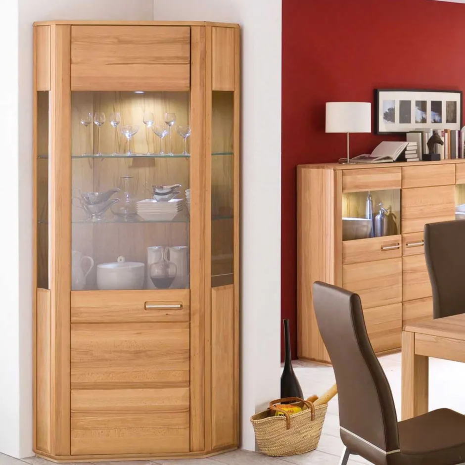 Eckvitrine Athias aus Kernbuche^Wohnen