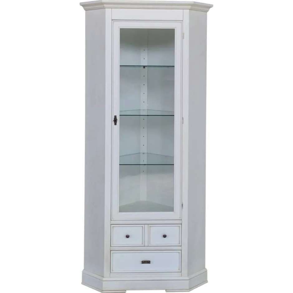 Eckvitrine in Antikweiß - Annot^Wohnen New