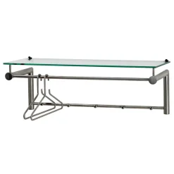 Wohnen Edelstahl Garderobe mit Glas Hutablage - Blevos