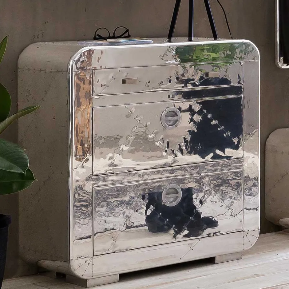 Wohnen Edle Design Flurmöbel in Silber - Pilot (sechsteilig)