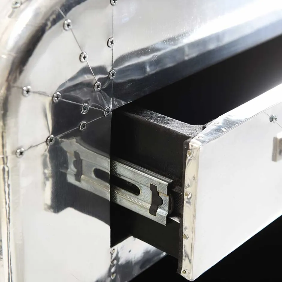 Wohnen Edle Design Flurmöbel in Silber - Pilot (sechsteilig)