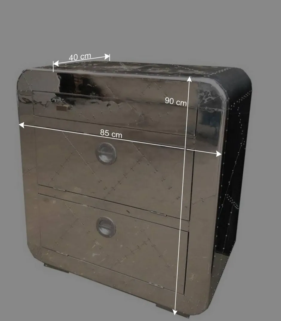 Wohnen Edle Design Flurmöbel in Silber - Pilot (sechsteilig)