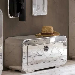 Wohnen Edle Design Flurmöbel in Silber - Pilot (sechsteilig)