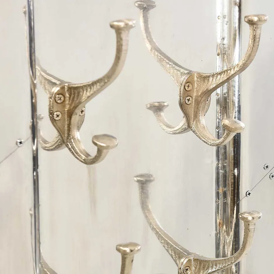 Wohnen Edle Design Flurmöbel in Silber - Pilot (sechsteilig)