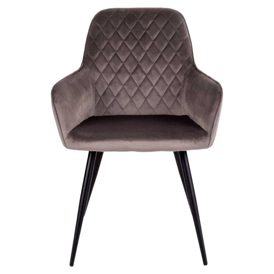 Wohnen Edle Tischgruppe mit Samtsesseln - Dalma (siebenteilig)