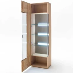 Wohnen Edle Wohnwand mit 320cm Breite Pontros in Eiche Bianco teilmassiv (vierteilig)