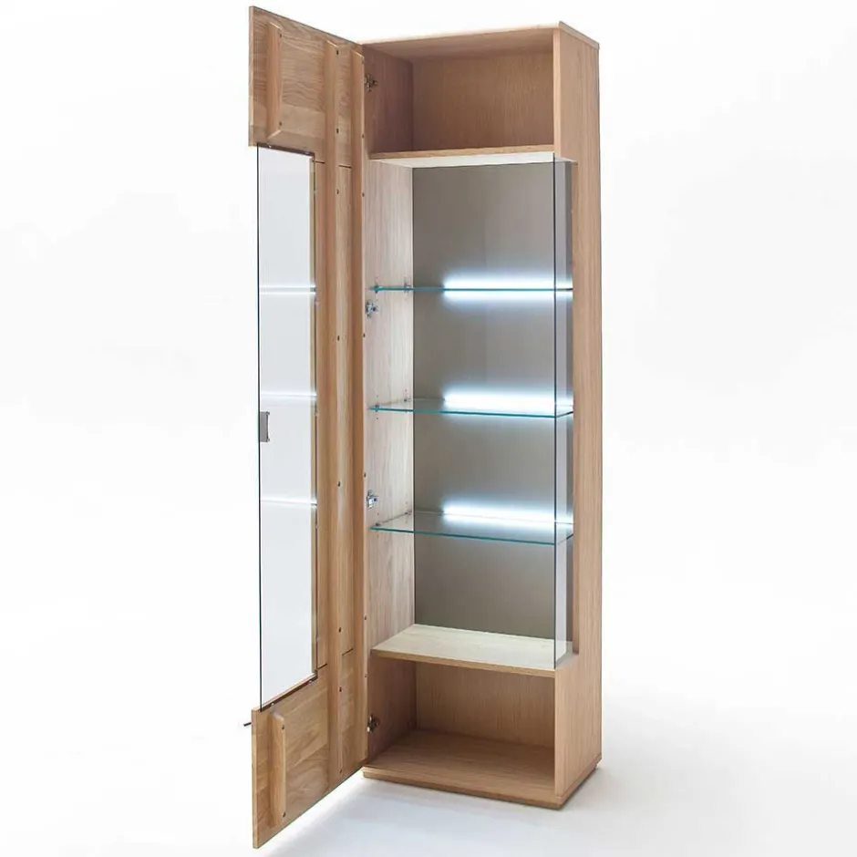 Wohnen Edle Wohnwand mit 320cm Breite Pontros in Eiche Bianco teilmassiv (vierteilig)