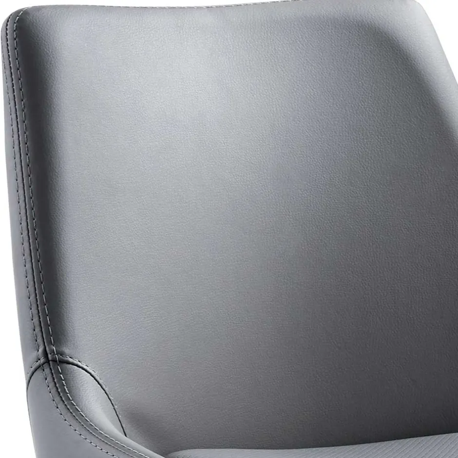 Edler Barstuhl aus Kunstleder in Grau - Viralus^Wohnen Best