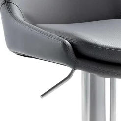 Edler Barstuhl aus Kunstleder in Grau - Viralus^Wohnen Best