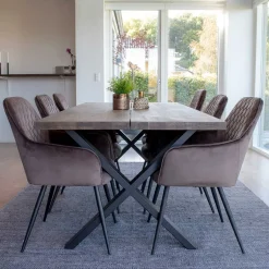 Wohnen Edler Eiche Tisch & Armlehnstühle - Dicampo (siebenteilig)