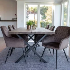 Wohnen Edler Eiche Tisch & Armlehnstühle - Dicampo (siebenteilig)