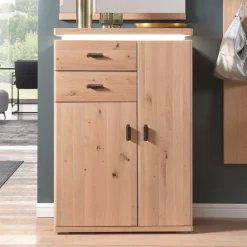 Wohnen Eiche Bianco Flur Kommode mit LED Beleuchtung - Arkadiuz