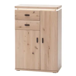 Wohnen Eiche Bianco Flur Kommode mit LED Beleuchtung - Arkadiuz