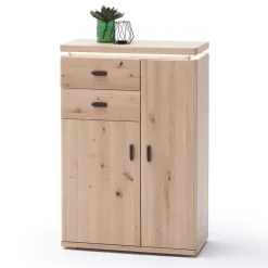 Wohnen Eiche Bianco Flur Kommode mit LED Beleuchtung - Arkadiuz