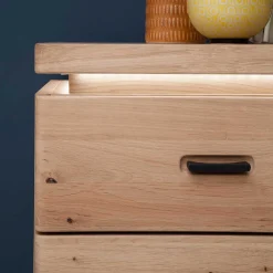 Wohnen Eiche Bianco Flur Kommode mit LED Beleuchtung - Arkadiuz