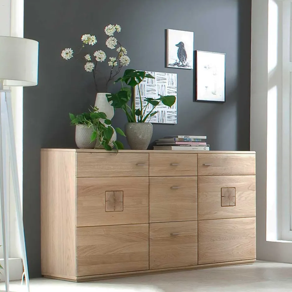 Eiche Bianco Sideboard teilmassiv Pontros 2-türig^Wohnen Best