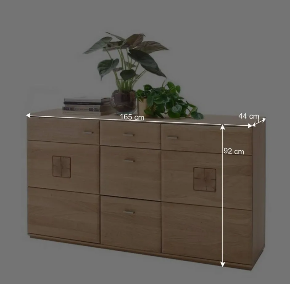 Eiche Bianco Sideboard teilmassiv Pontros 2-türig^Wohnen Best