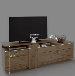 Wohnen Eiche Bianco Wohnwand Set 320cm - Crokas (dreiteilig)