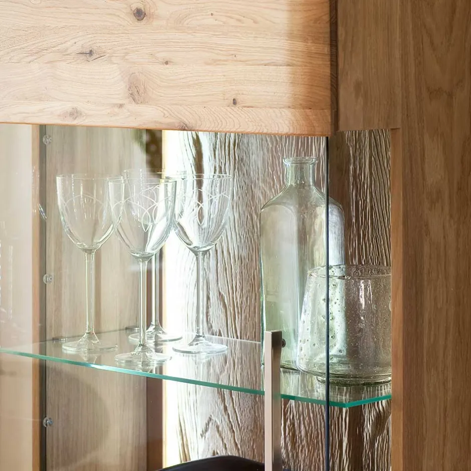 Wohnen Eiche Bianco Wohnwand Set 320cm - Crokas (dreiteilig)