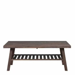 Wohnen Eiche Couchtisch dunkel lackiert und gebürstet - Vedraza