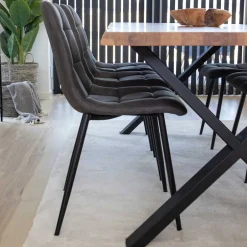 Wohnen Eiche Esstisch & 6 Polsterstühle - Tricky (siebenteilig)