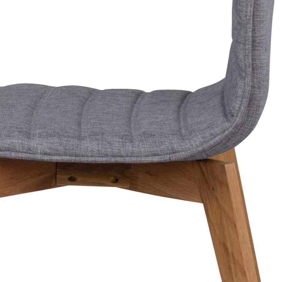 Eiche Esstisch & Stühle Grau - Number (siebenteilig)^Wohnen Outlet