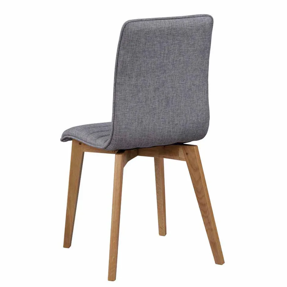 Eiche Esstisch & Stühle Grau - Number (siebenteilig)^Wohnen Outlet