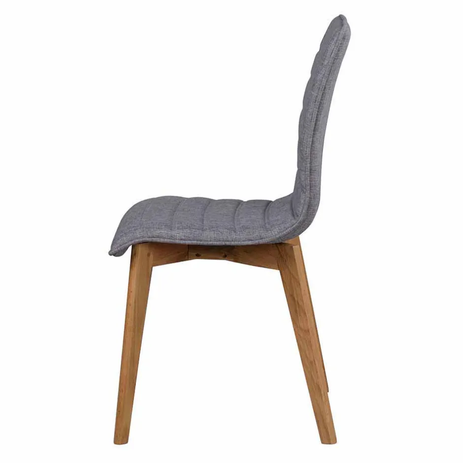 Eiche Esstisch & Stühle Grau - Number (siebenteilig)^Wohnen Outlet