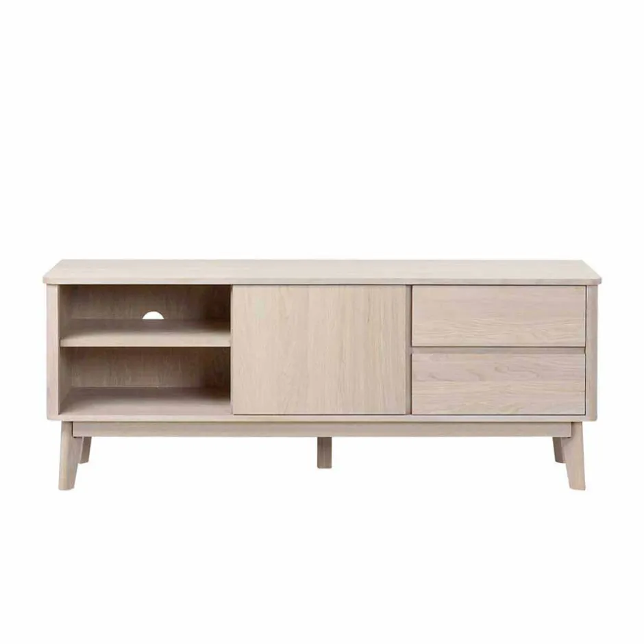 Eiche Massivholz TV Schrank in White Wash - Navassa^Wohnen Clearance