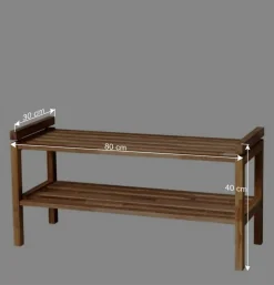 Eiche Schuhregal mit geölter Oberfläche - Helvana^Wohnen Outlet