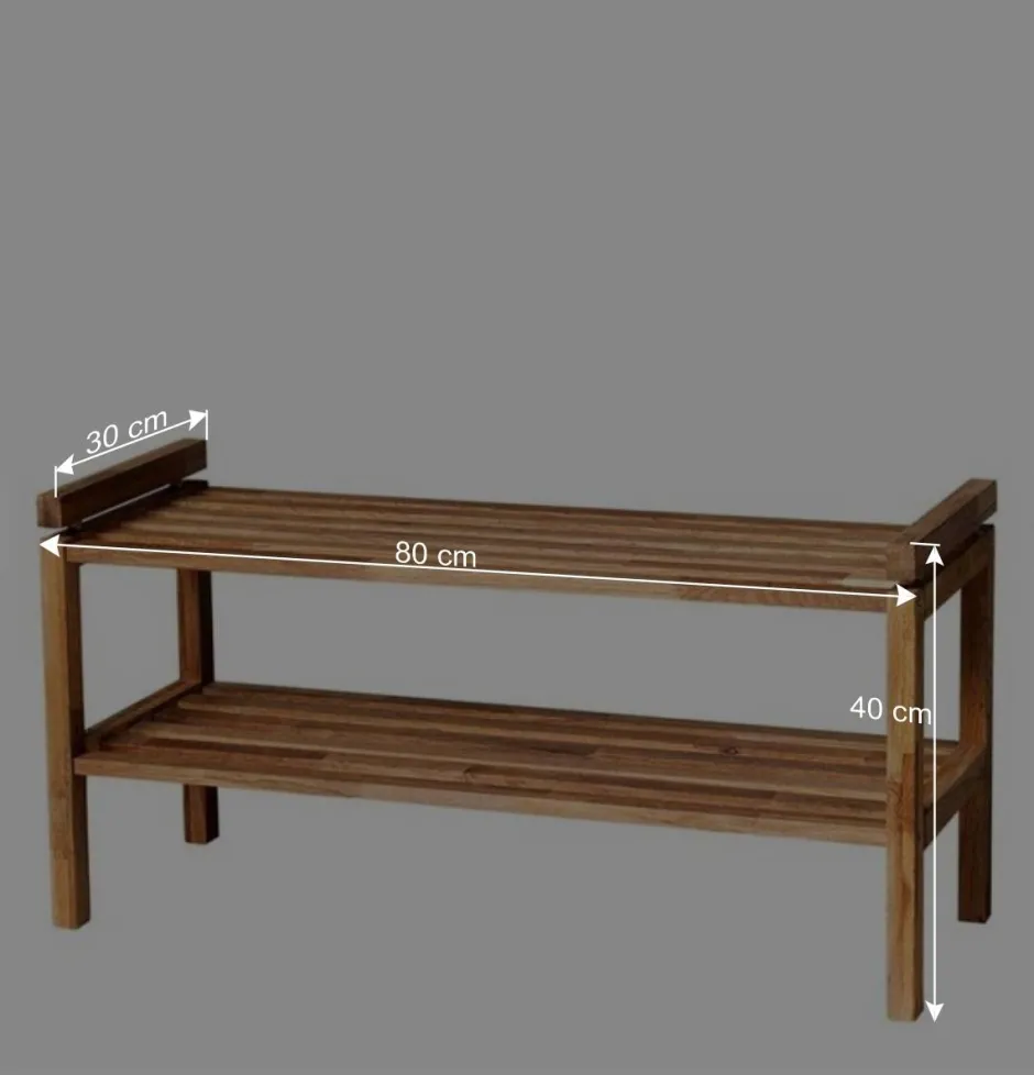 Eiche Schuhregal mit geölter Oberfläche - Helvana^Wohnen Outlet