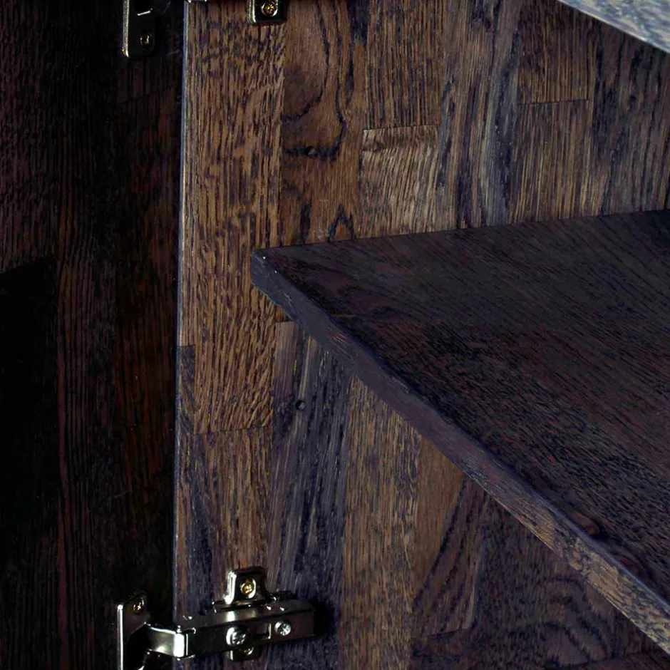 Wohnen Eiche Sideboard in dunkel lackiert und gebürstet - Vedraza