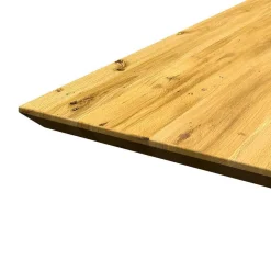 Wohnen Eiche Tisch mit Schweizer Kante und X-Füßen - Tablona