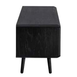 Wohnen Eiche TV Lowboard in Schwarz geölt - Janeira