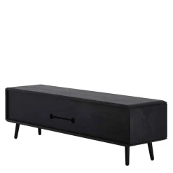 Wohnen Eiche TV Lowboard in Schwarz geölt - Janeira