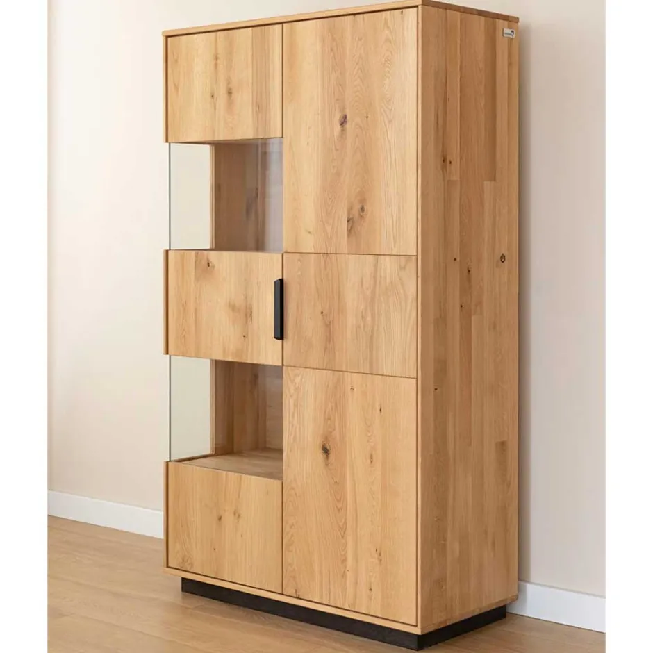 Wohnen Eichenholz Highboard Vitrine modern - Judita