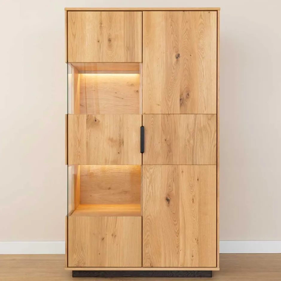 Wohnen Eichenholz Highboard Vitrine modern - Judita
