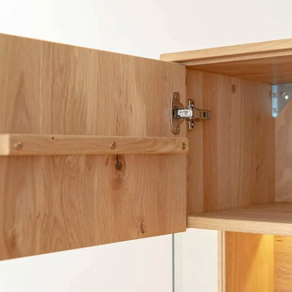 Wohnen Eichenholz Highboard Vitrine modern - Judita