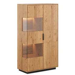 Wohnen Eichenholz Highboard Vitrine modern - Judita