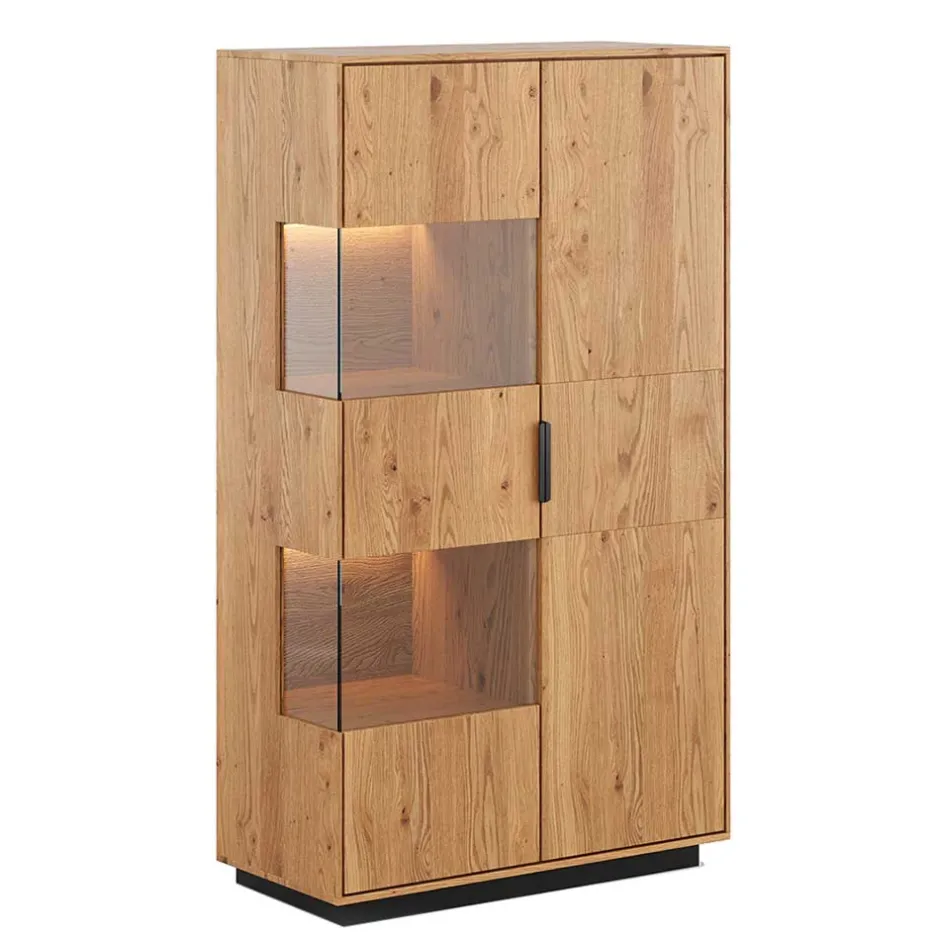 Wohnen Eichenholz Highboard Vitrine modern - Judita
