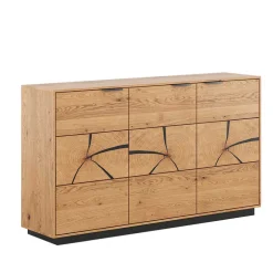 Eichenholz Sideboard mit Hirnholz Applikation - Deruta^Wohnen Clearance