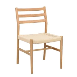 Eichenholz Stuhl mit Geflecht Sitz - Francis (2er Set)^Wohnen Outlet