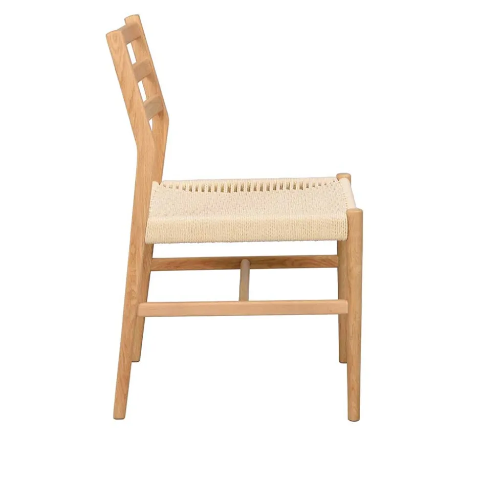 Eichenholz Stuhl mit Geflecht Sitz - Francis (2er Set)^Wohnen Outlet